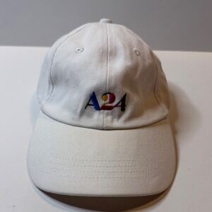 A24 Movie Production Party Hat White Cotton Embroidered Logo Dad Cap